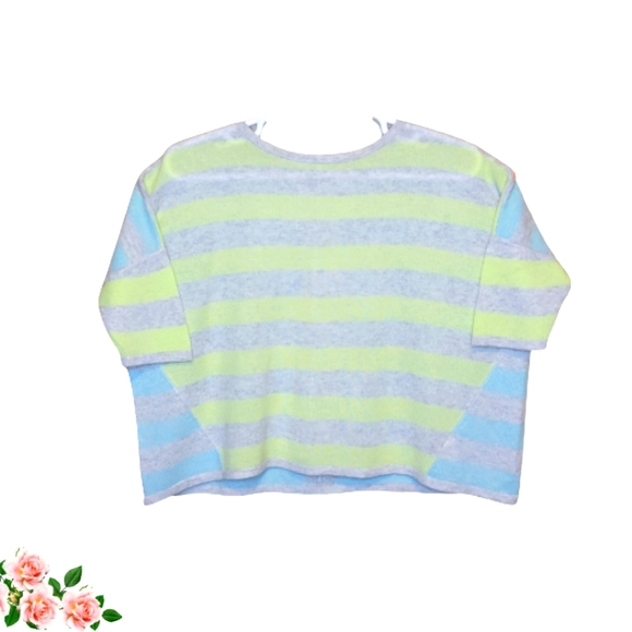 Pure Collection Sweaters - Pure Collection Boxy Striped Drop Shoulder Cashmere Sweater Women's Size…